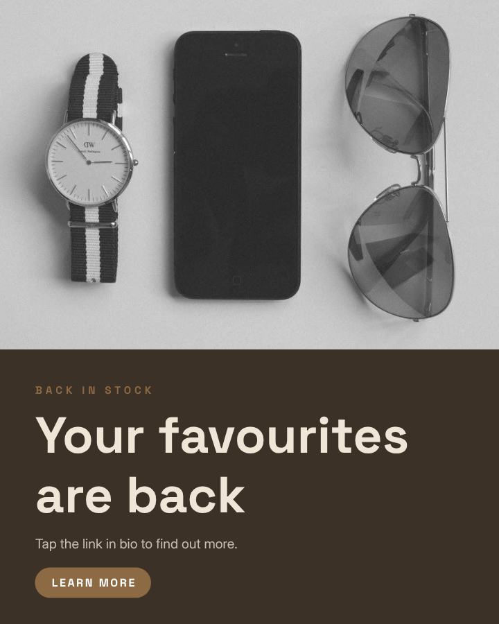 Sand Your favourites are back Announcement Post — editable social media template
