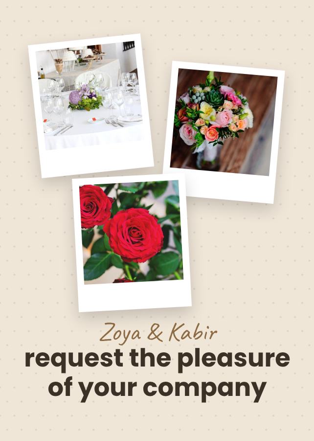 Sand Zoya and Kabir Wedding Invitation — editable wedding template