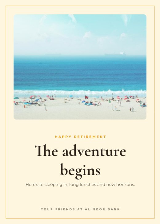 Seaside Happy Retirement Card