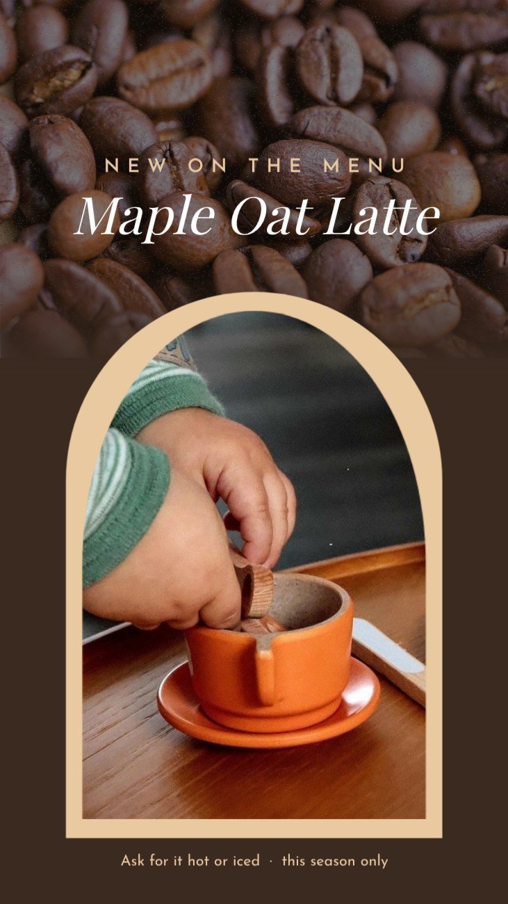 Seasonal Latte Coffee Story — editable advertisement template