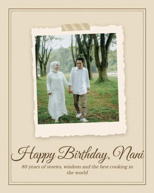 Sepia Grandparents Birthday Keepsake template