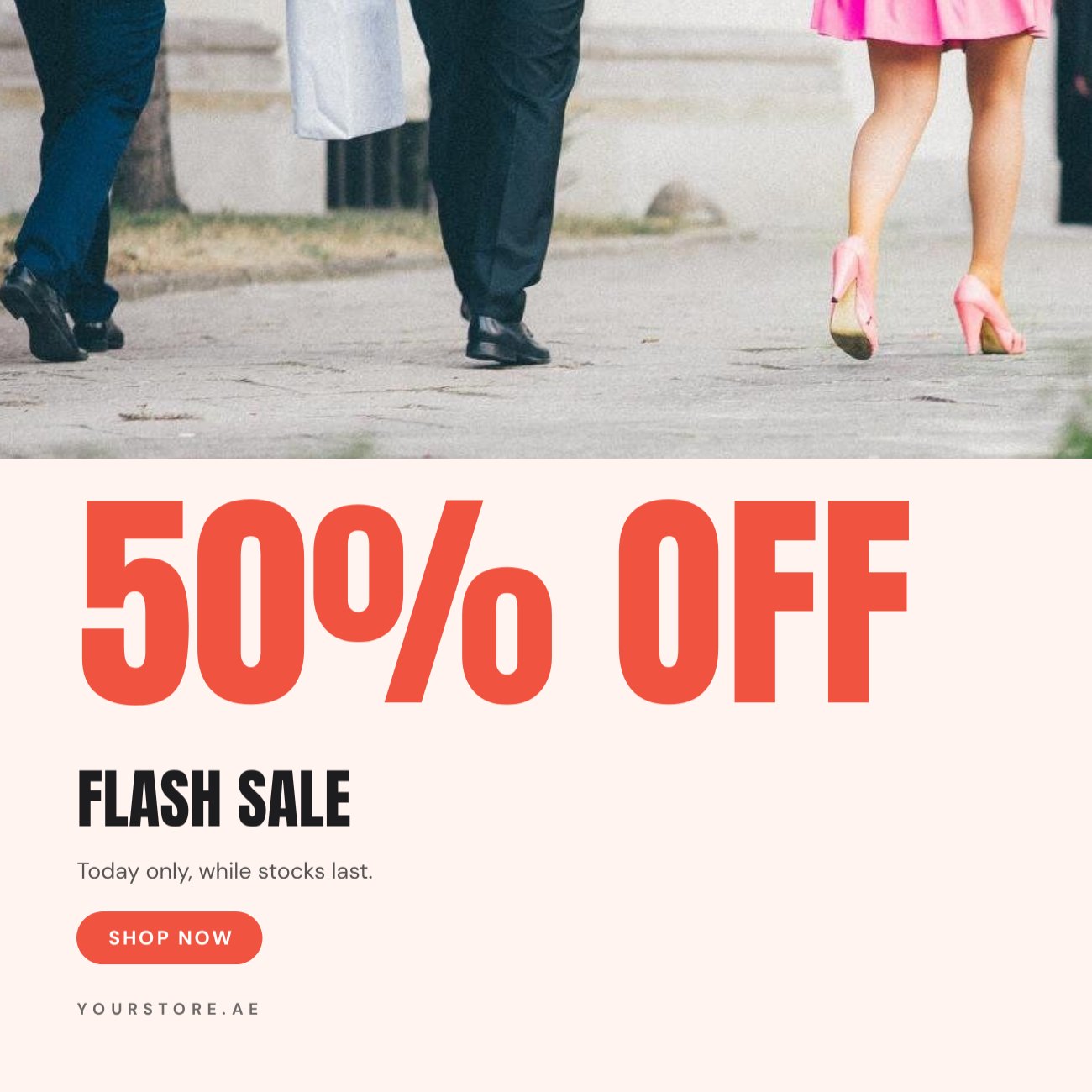 Shopping Bags Flash Sale Post — editable marketing template