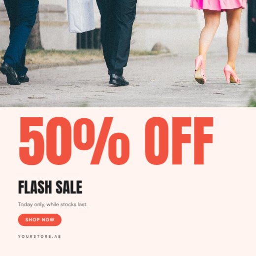 Shopping Bags Flash Sale Post — free sale poster template