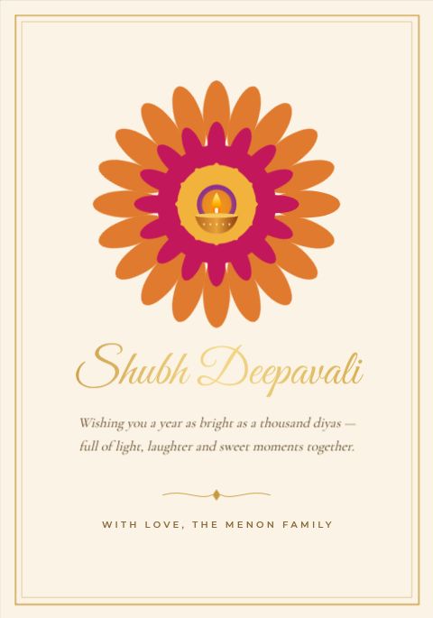 Shubh Deepavali Greeting Card template