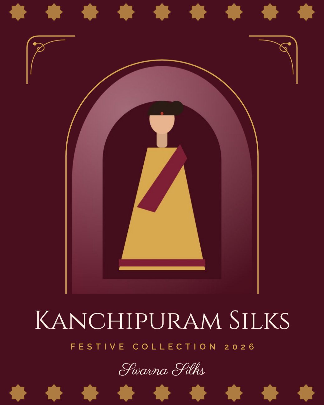 Silk Saree Festive Post — editable marketing template