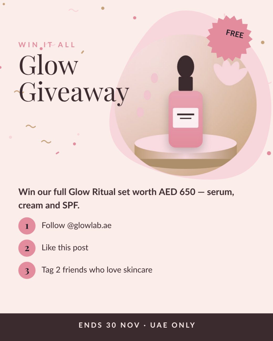 Skincare Giveaway Post — editable social media template
