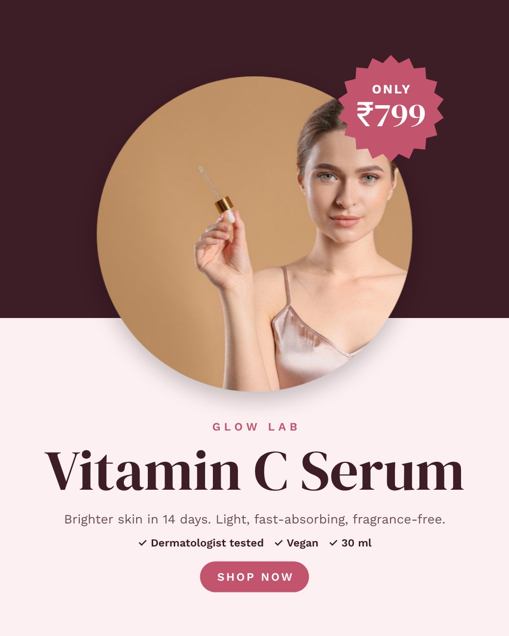 Skincare Product Poster — editable marketing template