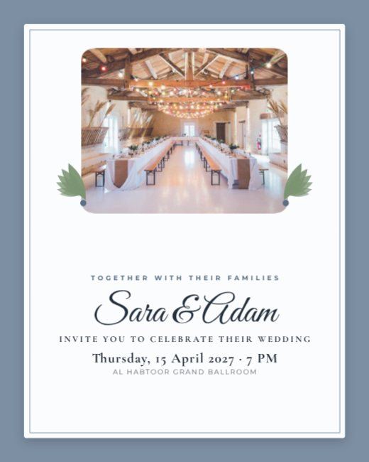 Slate Rounded Wedding Invitation