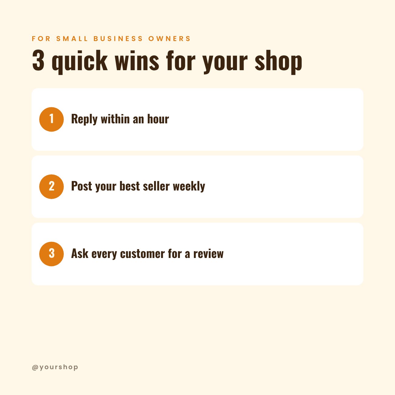 Small Business Tips Post — editable social media template
