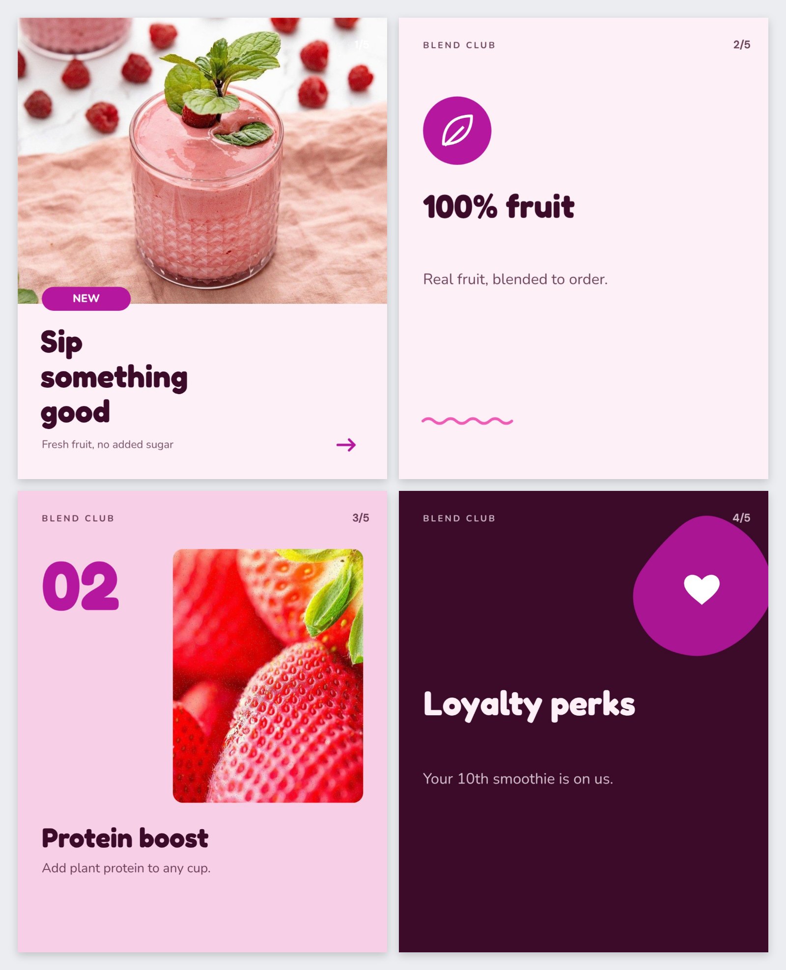 Smoothie Bar Instagram Carousel — editable social media template