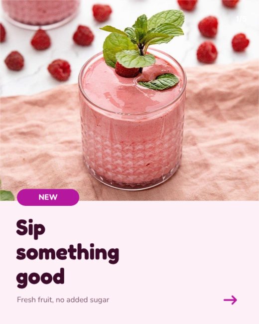 Smoothie Bar Instagram Carousel template