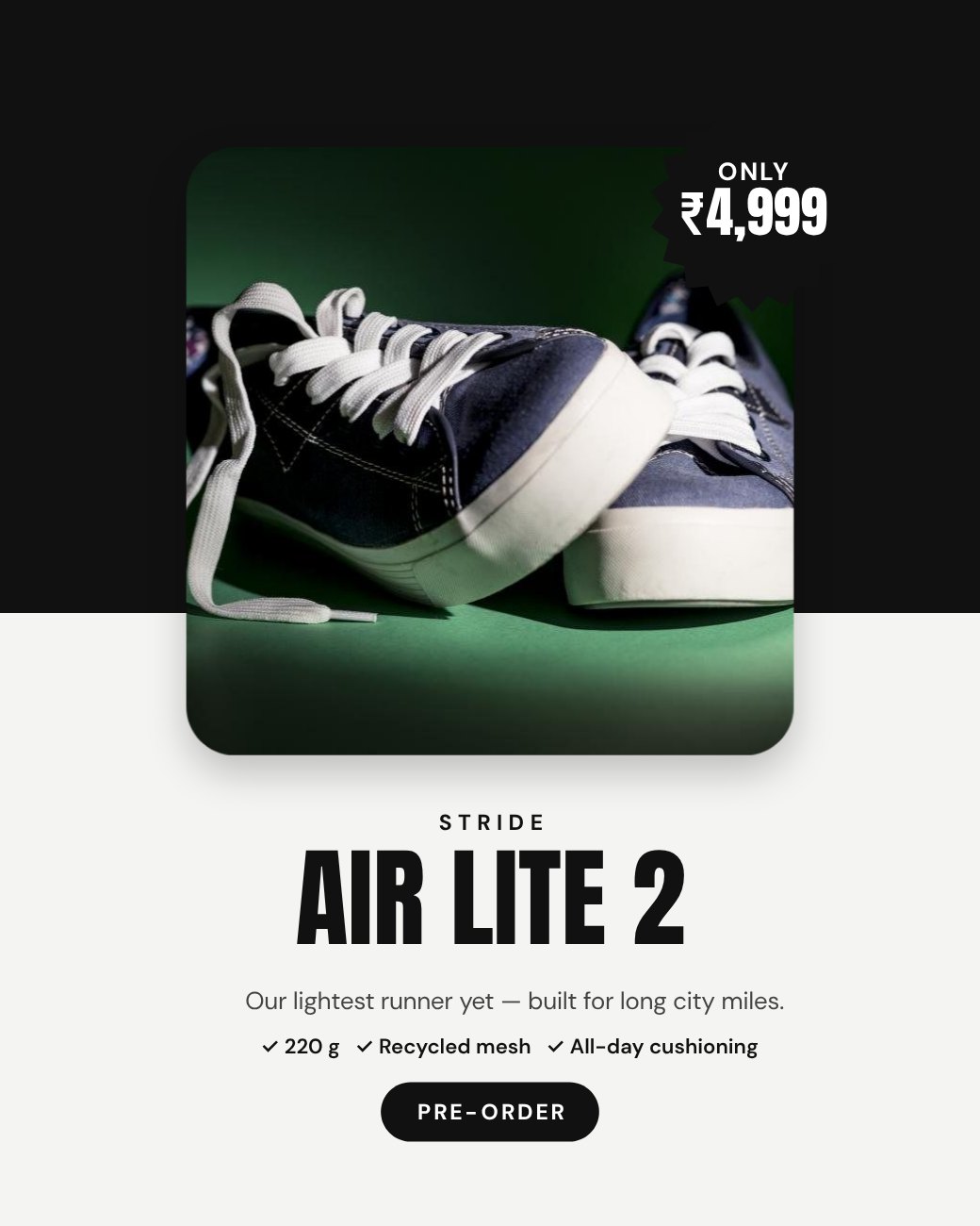 Sneaker Drop Product Poster — editable marketing template