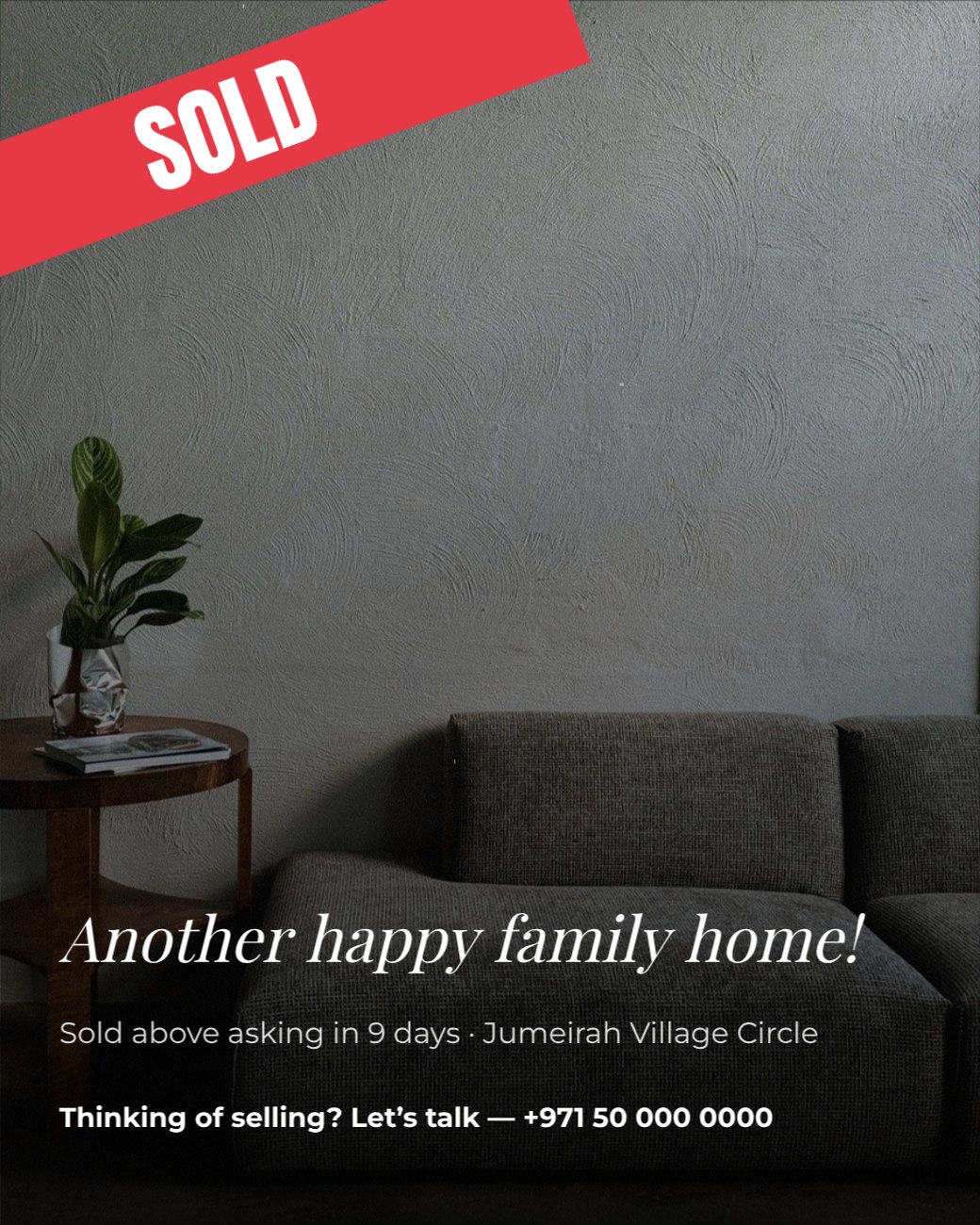 Sold Property Post — editable social media template