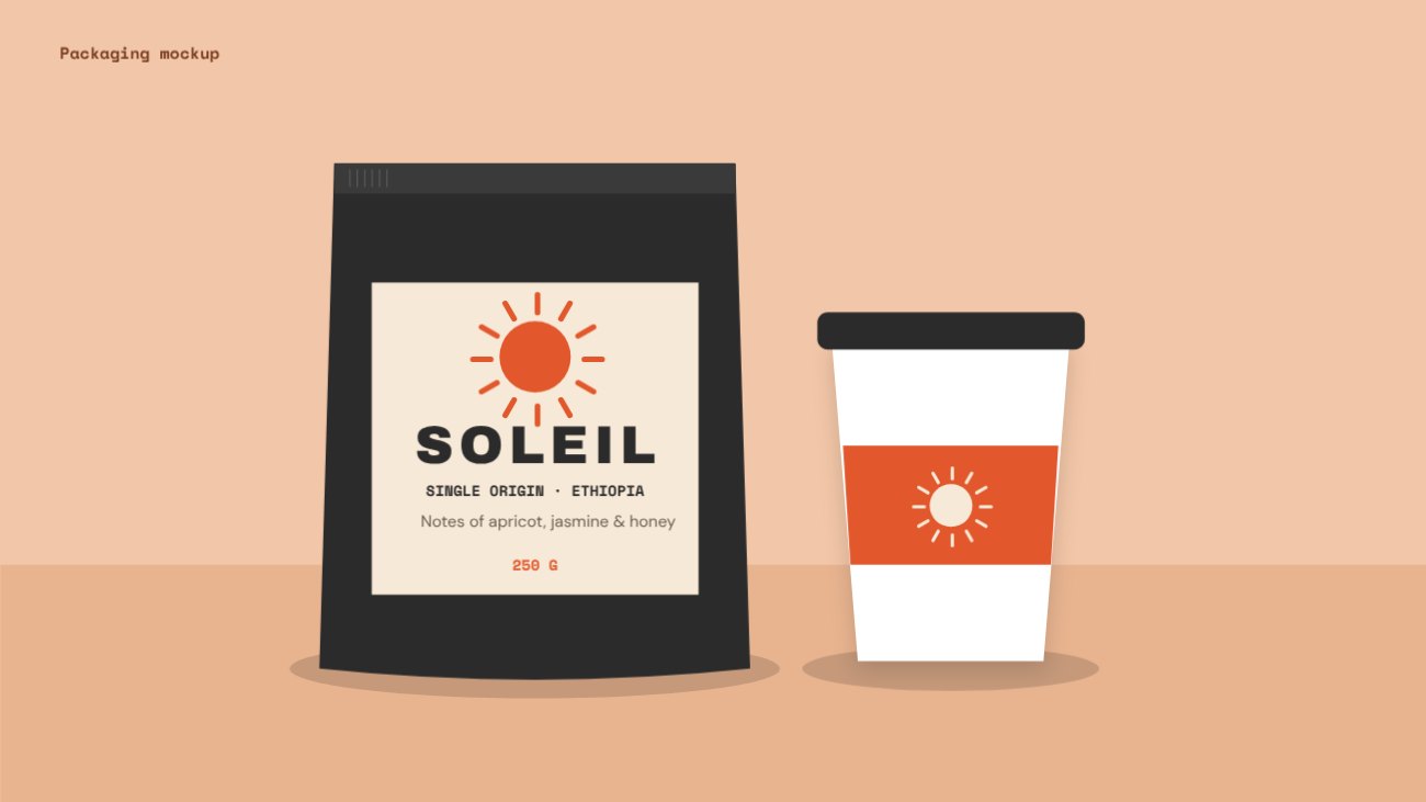 Soleil Coffee Packaging Mockup — editable business template