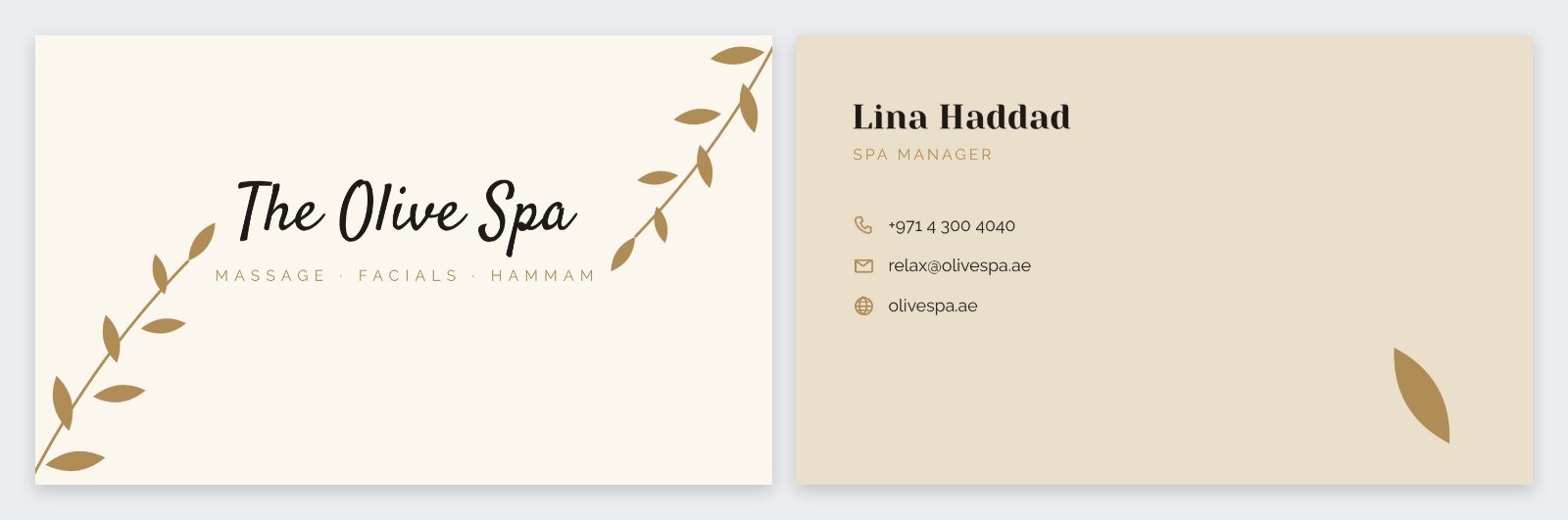 Spa Botanical Card — editable business template
