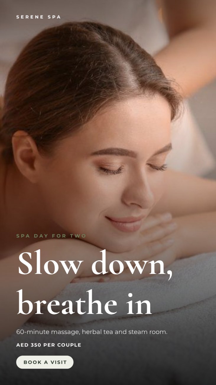 Spa Day Promo Story — editable marketing template