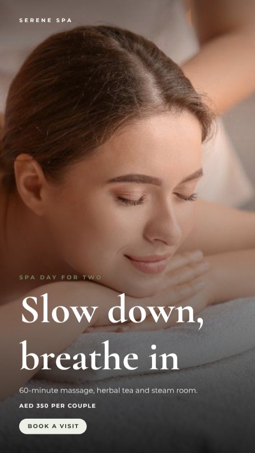 Spa Day Promo Story — free salon flyer template