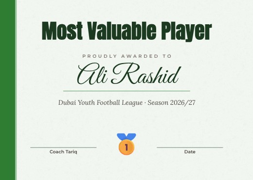 Sports Award Certificate — free certificate template