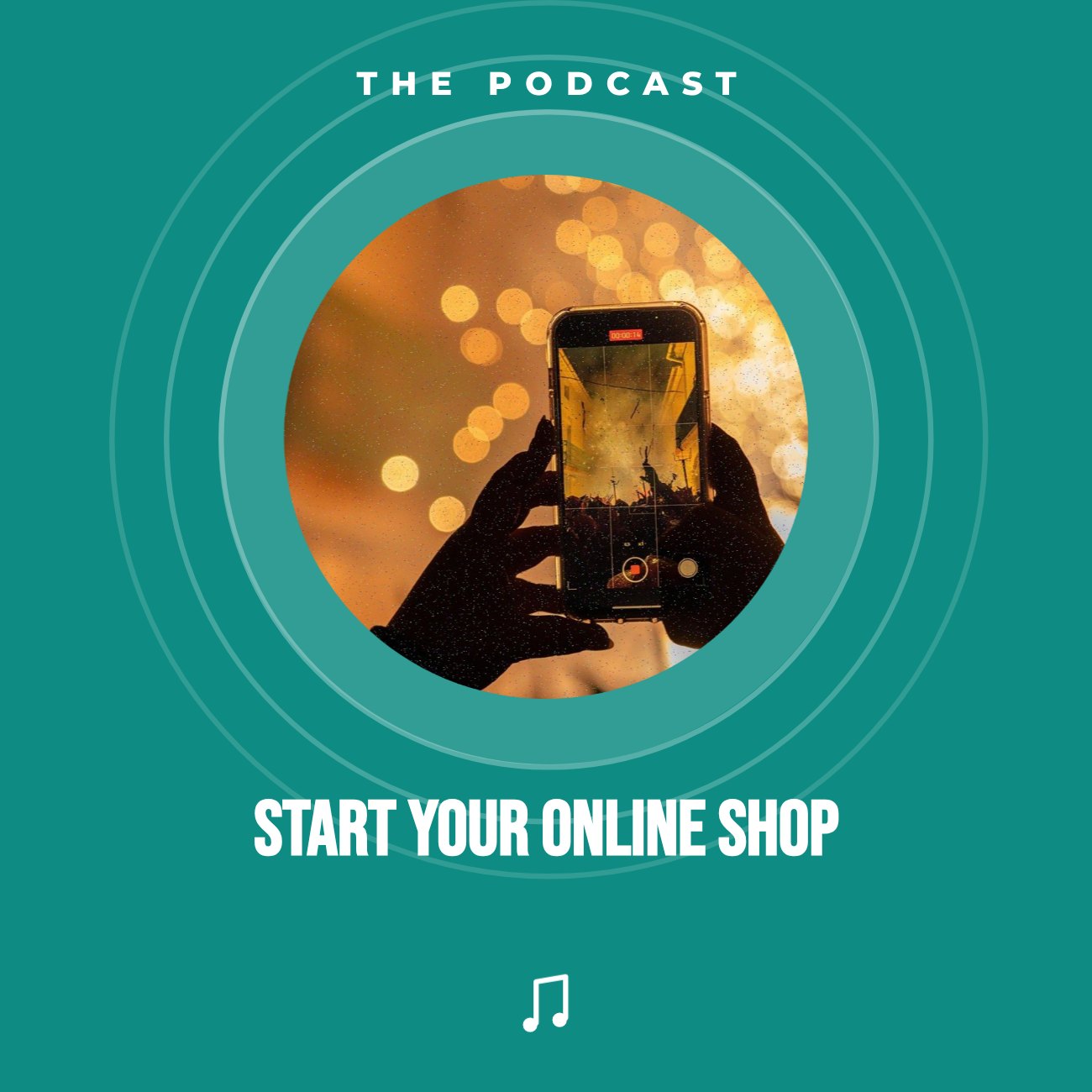 Start Your Online Shop Podcast Cover — editable social media template