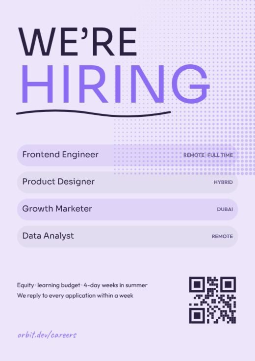 Startup Hiring Flyer template