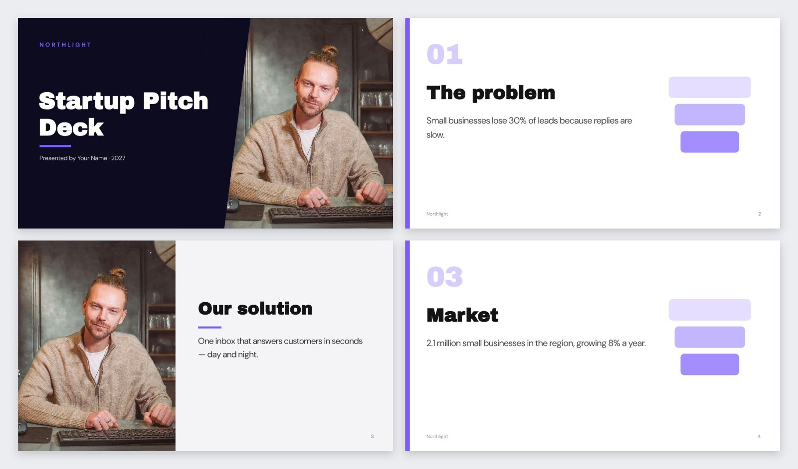Startup Pitch Deck Presentation — editable business template
