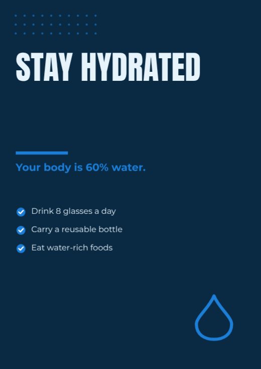 Stay Hydrated Awareness Poster template