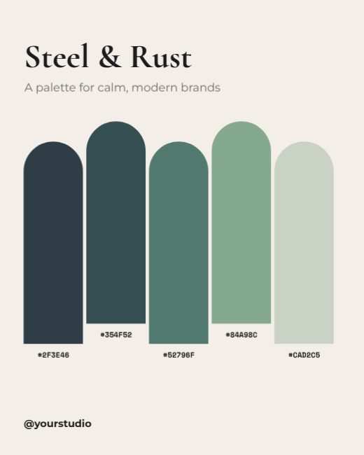 Steel & Rust Colour Palette Post template