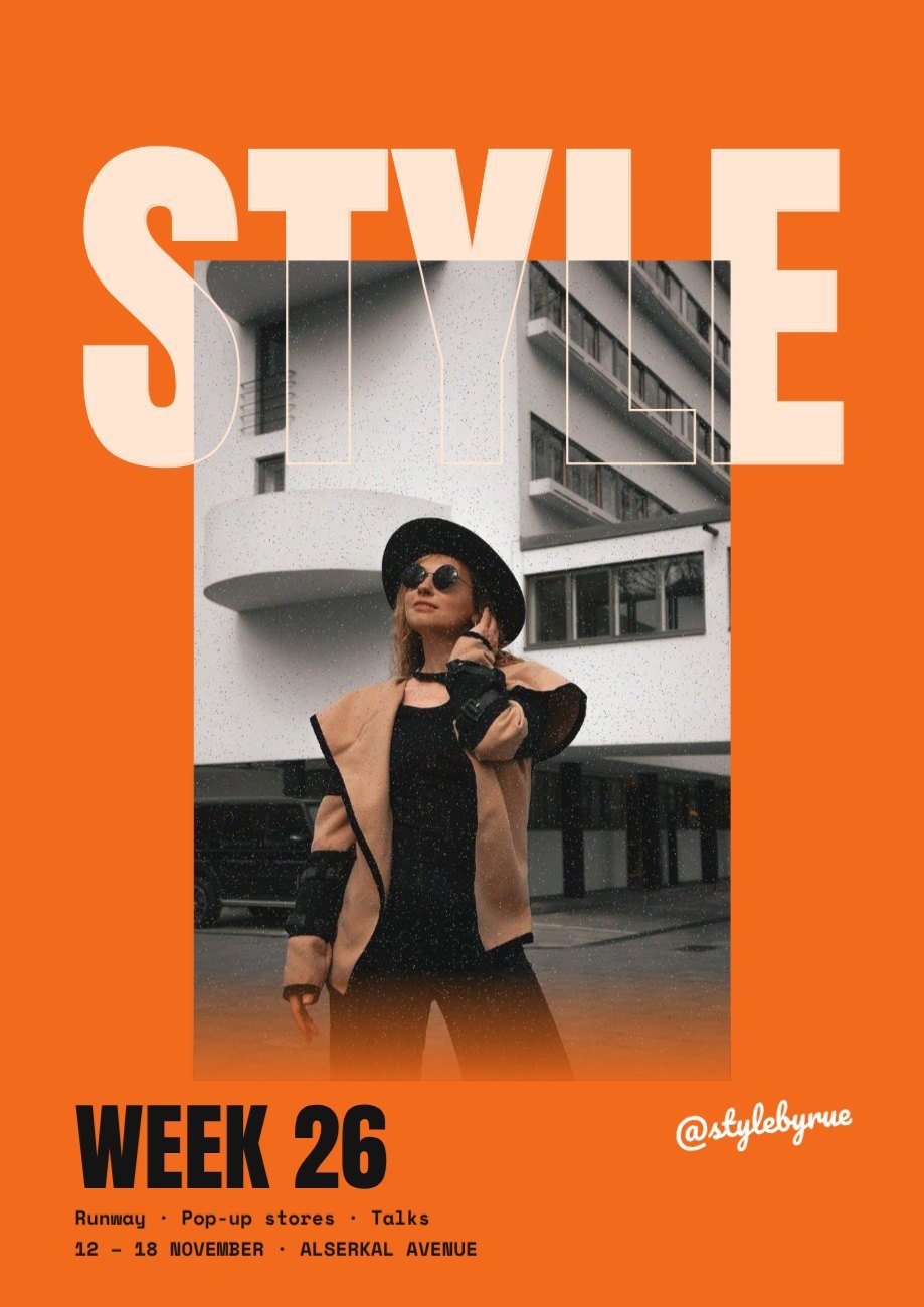 Style Week Big Type Fashion Poster — editable marketing template