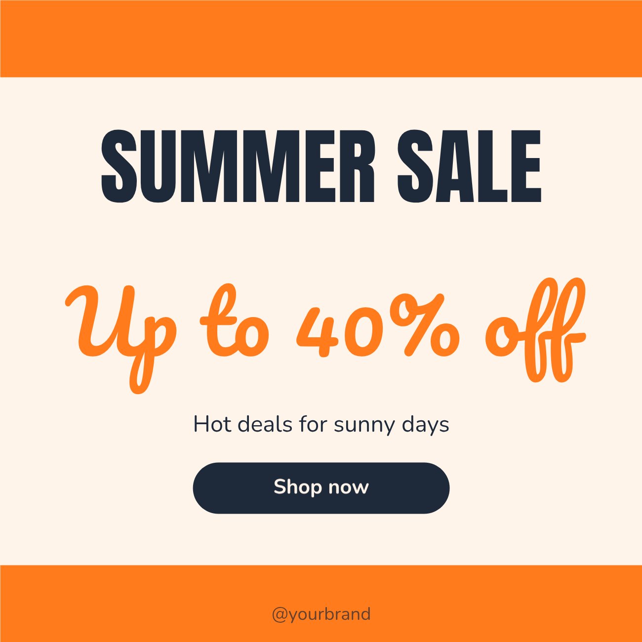 Summer sale Promo Post — editable marketing template