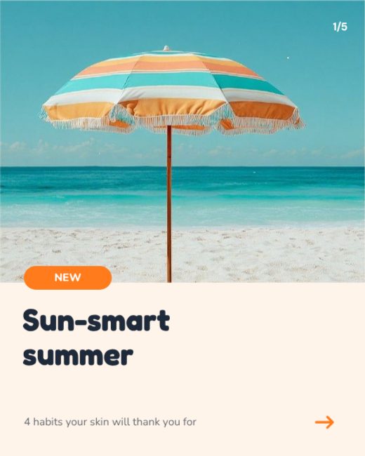 Sun Care Tips Instagram Carousel template
