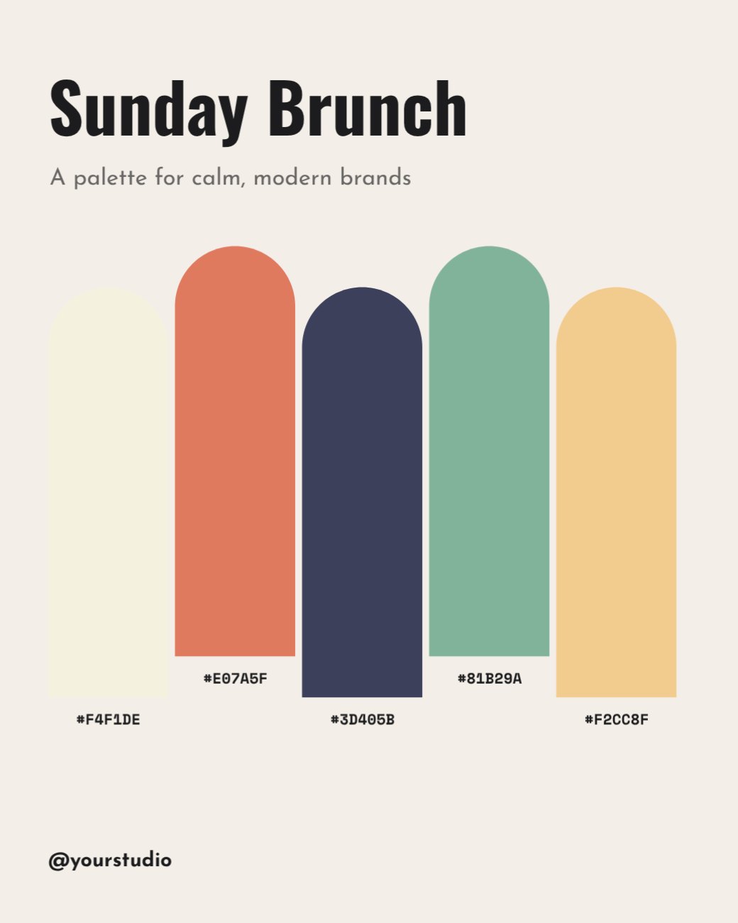 Sunday Brunch Colour Palette Post — editable social media template