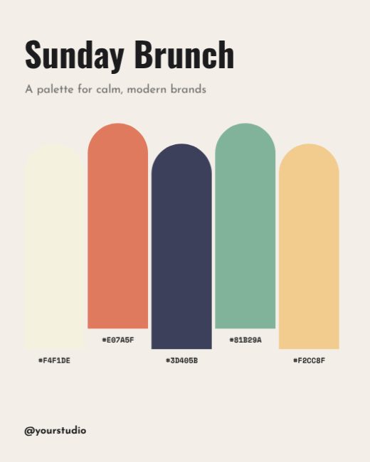 Sunday Brunch Colour Palette Post template