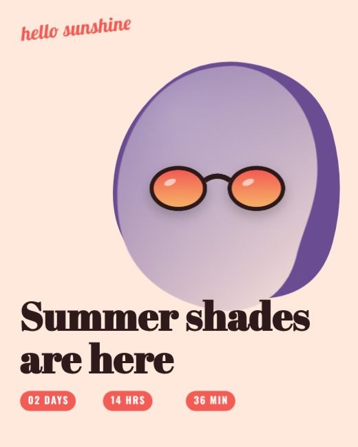 Sunglasses Summer Countdown template