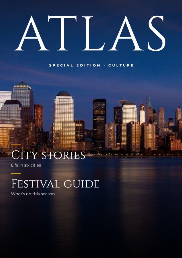 Sunny ATLAS Culture Magazine Cover Special edition — editable marketing template