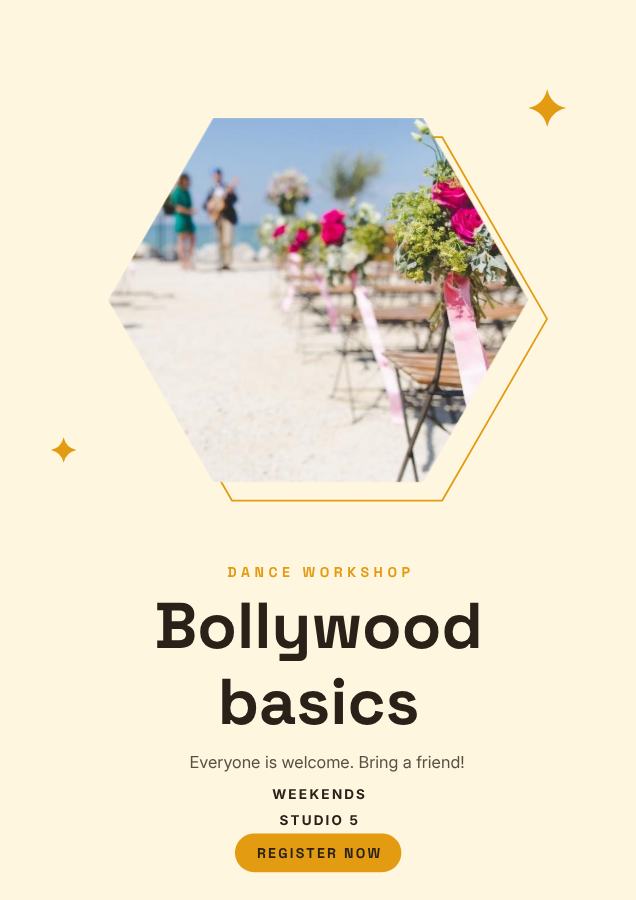 Sunny Bollywood basics Poster — editable marketing template