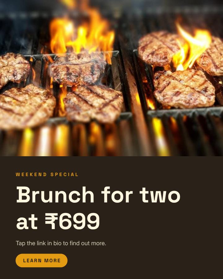 Sunny Brunch for two at ₹699 Announcement Post — editable social media template