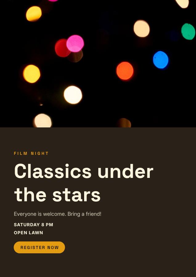 Sunny Classics under the stars Poster — editable marketing template