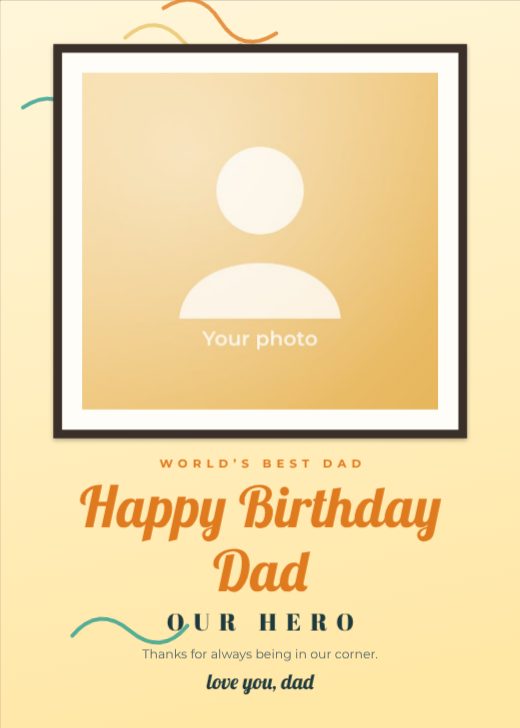 Sunny Dad Framed Print Card template