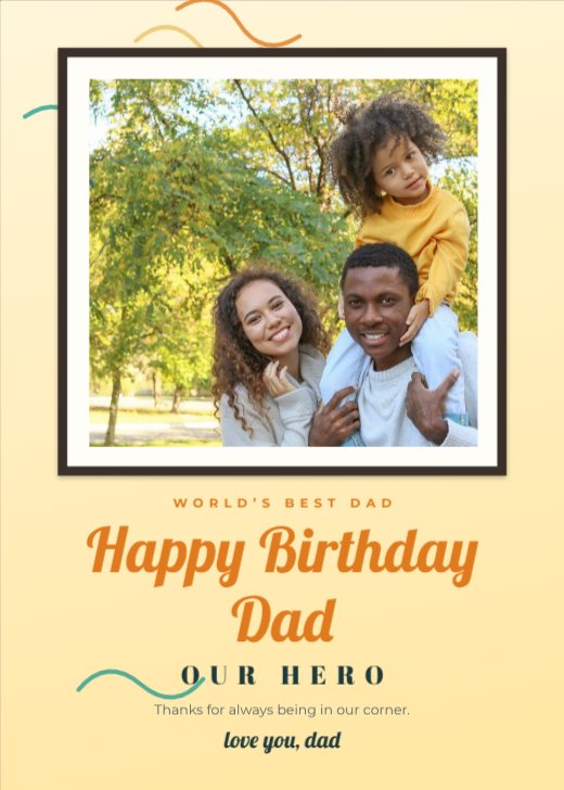 Sunny Dad Framed Print Card — free Father’s Day design template