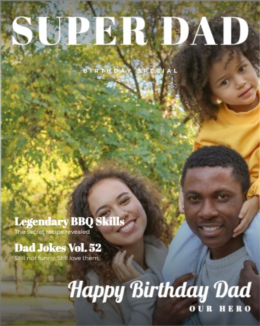 Sunny Dad Magazine Cover Post — free Father’s Day design template