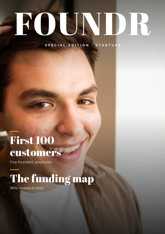 Sunny FOUNDR Startups Magazine Cover Special edition — editable marketing template