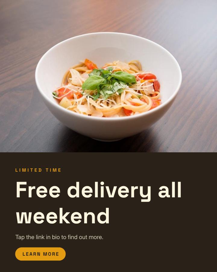 Sunny Free delivery all weekend Announcement Post — editable social media template