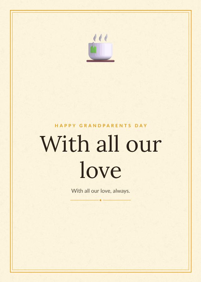 Sunny Happy grandparents day With all our love Keepsake — editable love & family template