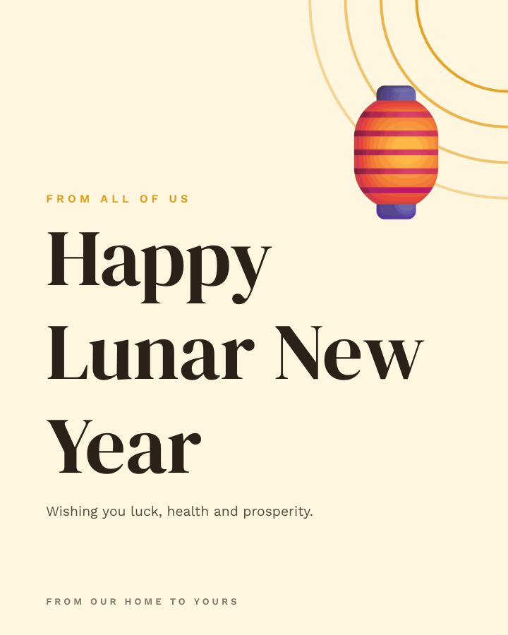 Sunny Lunar New Year Business Wishes Post — editable festivals template