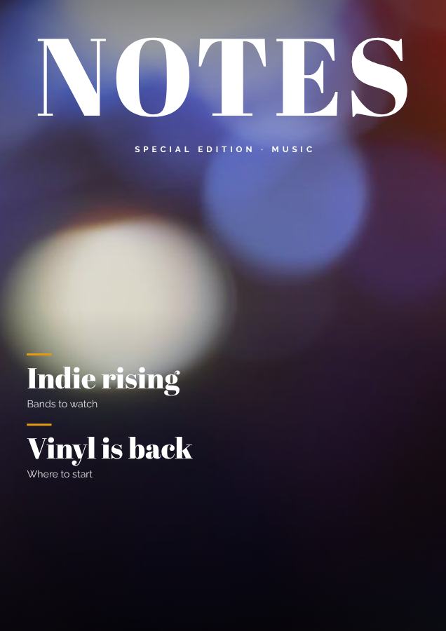 Sunny NOTES Music Magazine Cover Special edition — editable marketing template