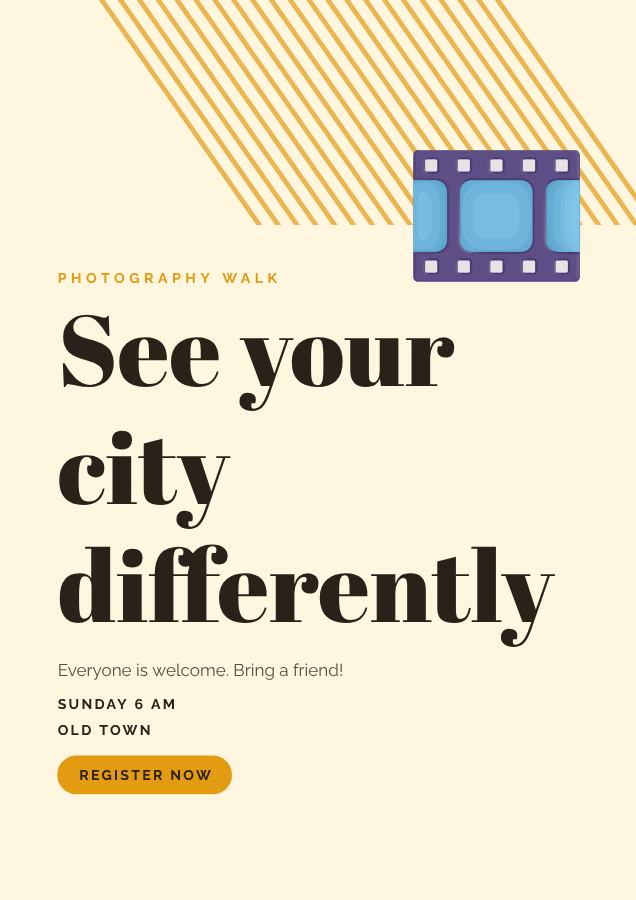 Sunny See your city differently Poster — editable marketing template