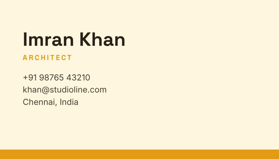 Sunny Studio Line Minimal Business Card — editable business template