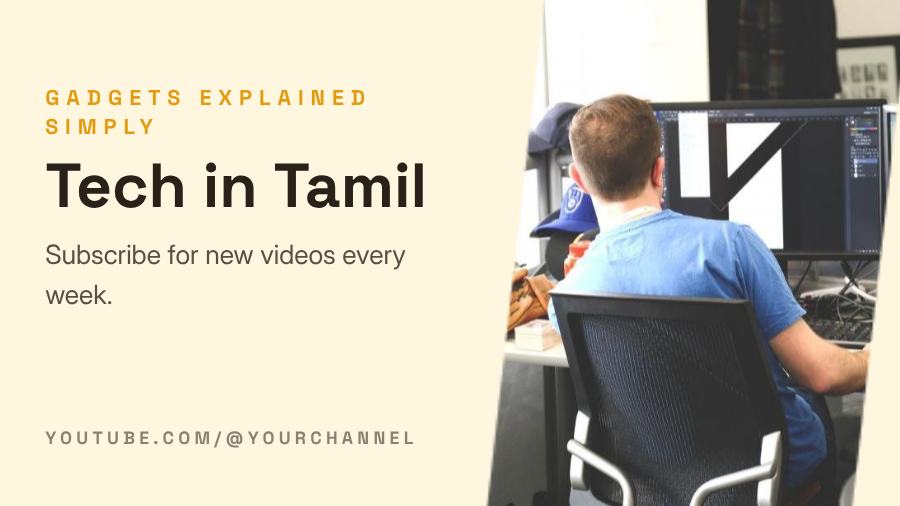 Sunny Tech in Tamil YouTube Channel Banner — editable social media template