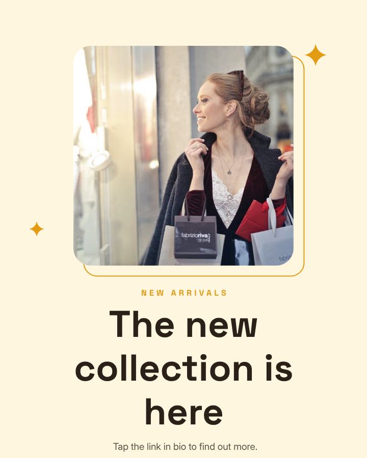 Sunny The new collection is here Announcement Post — editable social media template