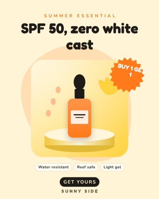 Sunscreen Summer Podium Ad template